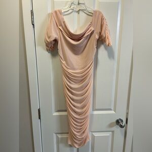 Venus blush stretch mesh formal dress